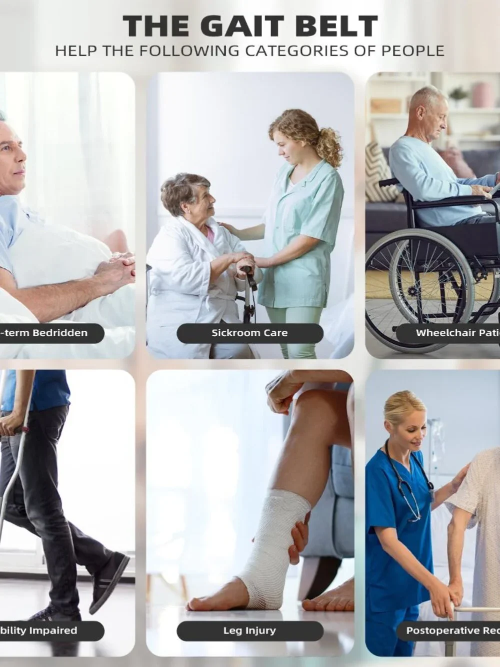 MKEFMEI Gait Belt with Handles for Seniors, Quick Release Buckle, Physical Thera